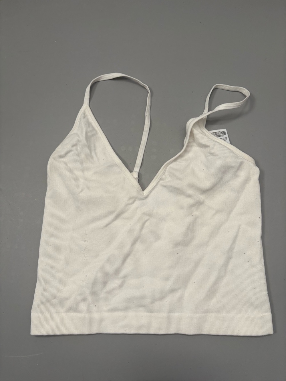 Dynamite White Ribbed V-Neck Cami